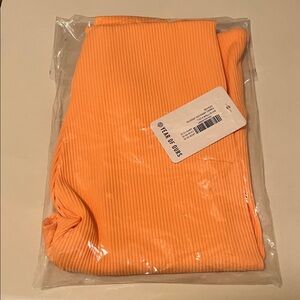 Year of Ours Bright Orange Ribbed Veronica Leggings. Large. New. Made in USA
